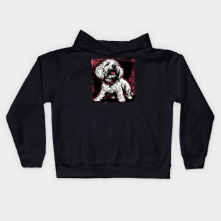 Retro Art Poodle Dog Lover Kids Hoodie